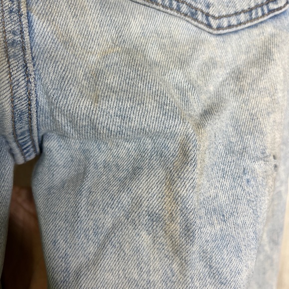 American Eagle Women's Baggy Jean Light Wash Destroyed Denim Blue Size 00 - Picture 5 of 15